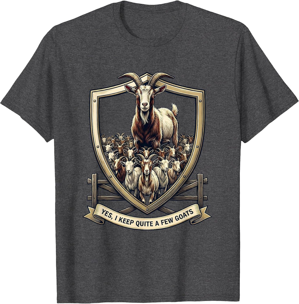 Men's Yes I Keep Quite A Few Goats Funny Goat Lover Farm Animal T-Shirt - Dark Heather Grey