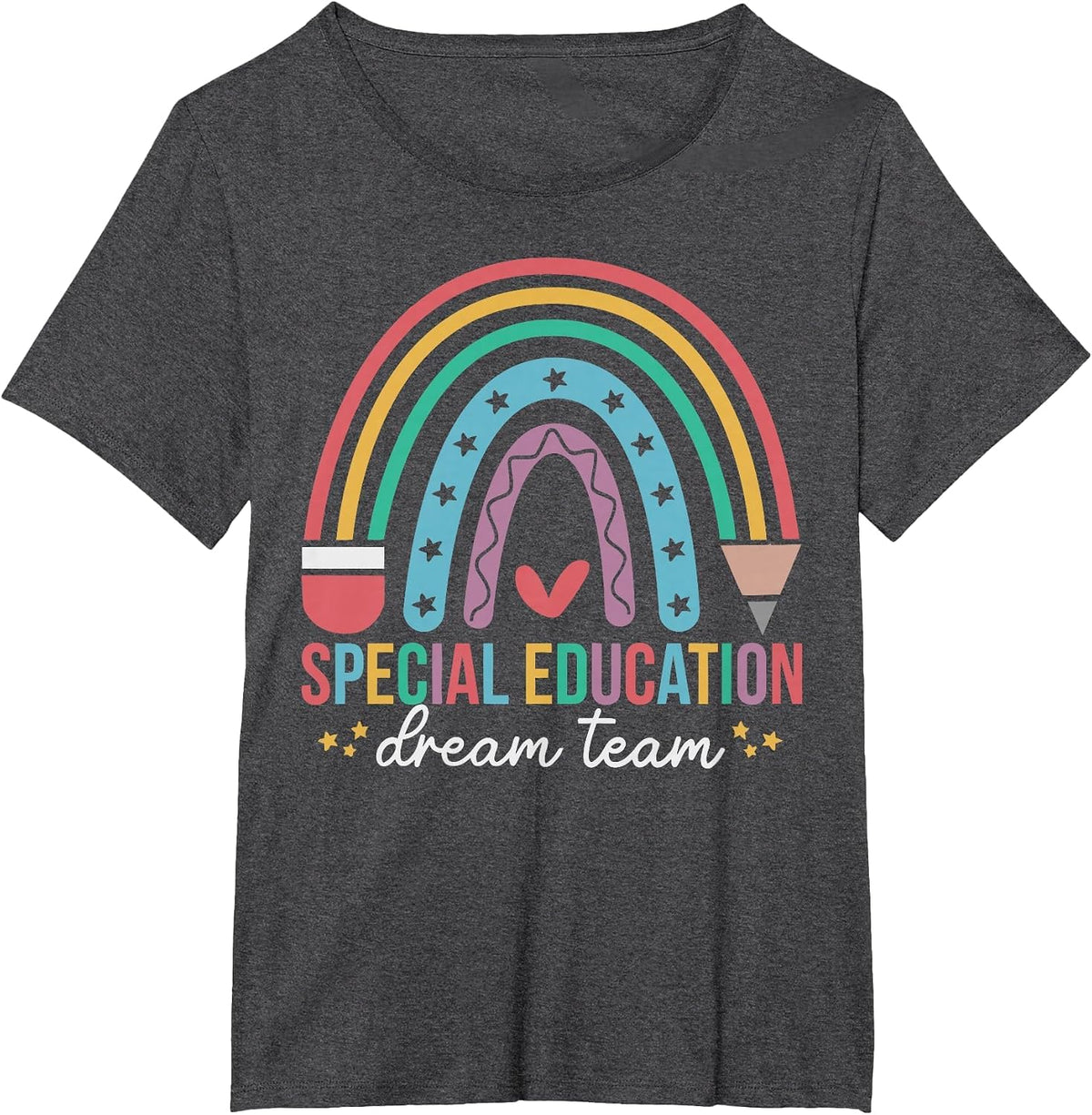 Special Education Dream Team Rainbow SPED Teacher Autism T-Shirt - Dark Heather Grey
