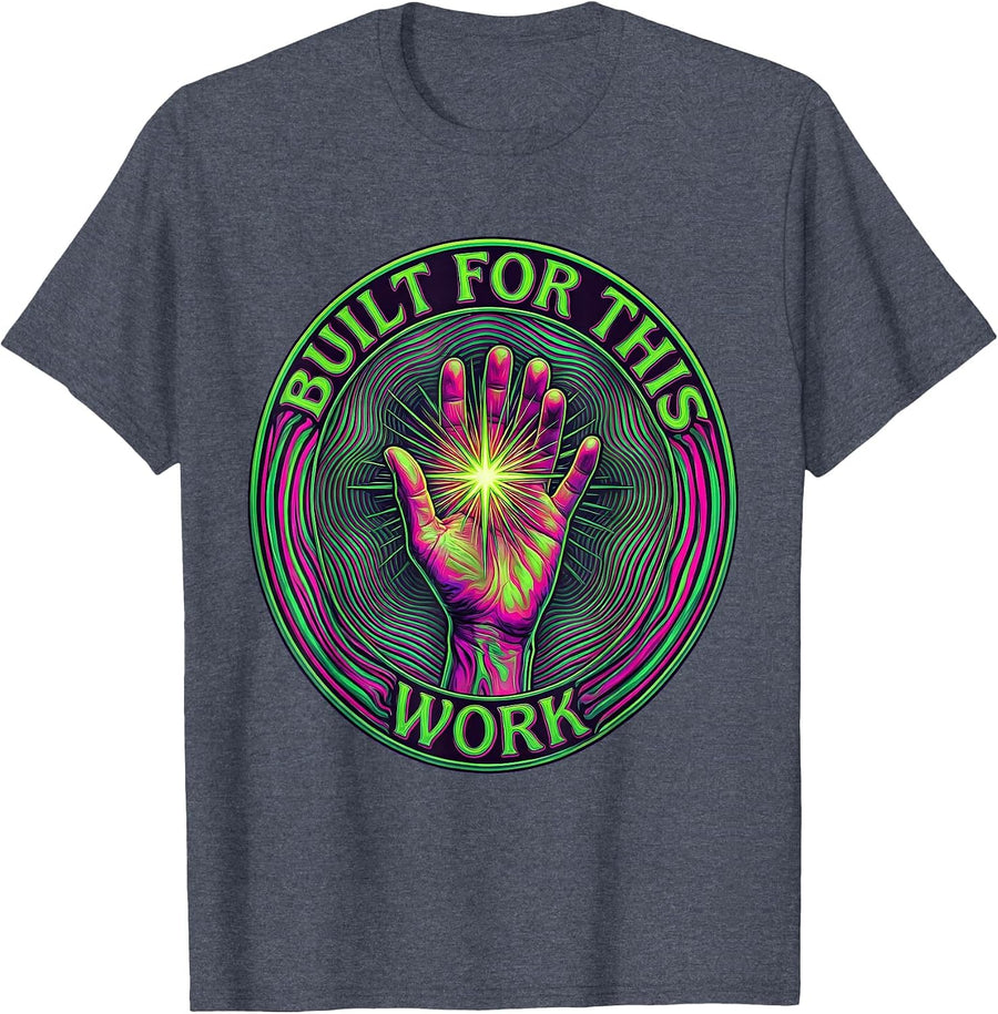 Built for This Work Special Education Teacher Design T-Shirt - Heather Blue