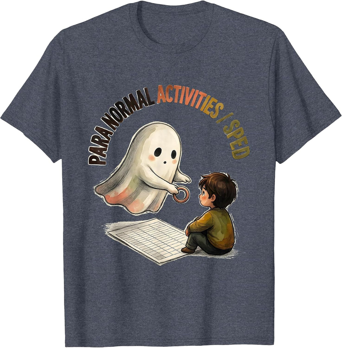 Para Normal Activities SPED Teacher Paraprofessional Ghost T-Shirt - Heather Blue