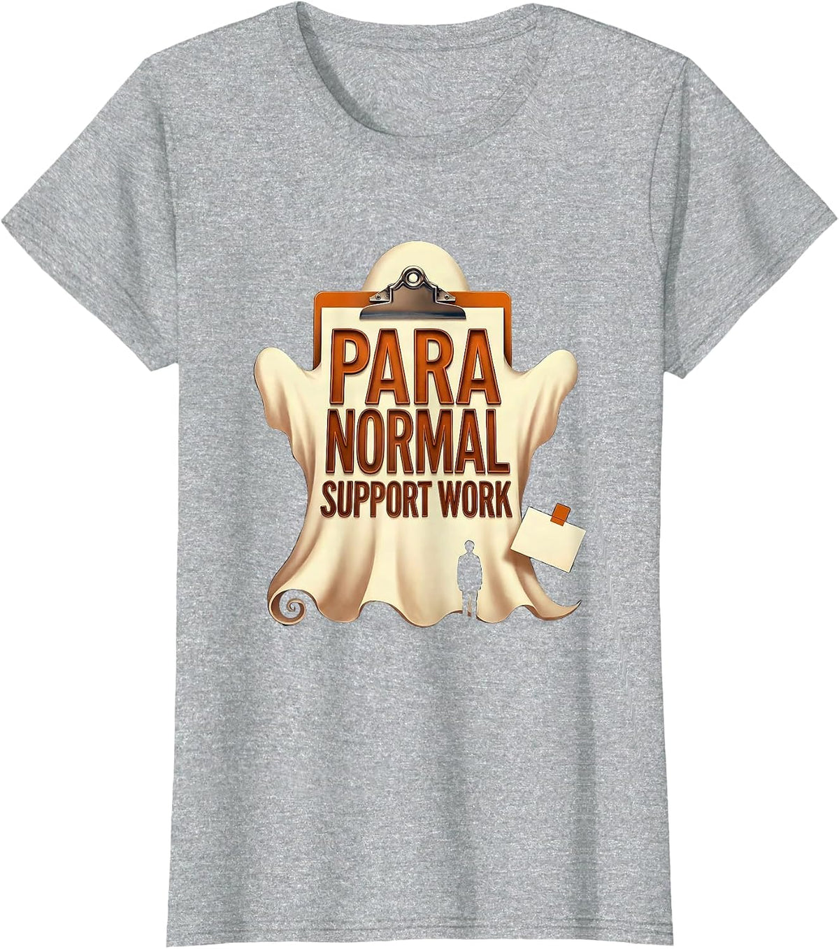 Para Normal Support Work Funny Ghost Paraprofessional T-Shirt - Heather Grey