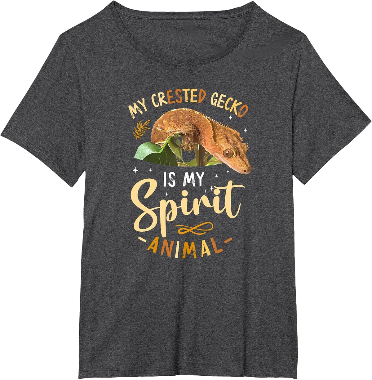 My Crested Gecko is My Spirit Animal T-Shirt - Dark Heather Grey