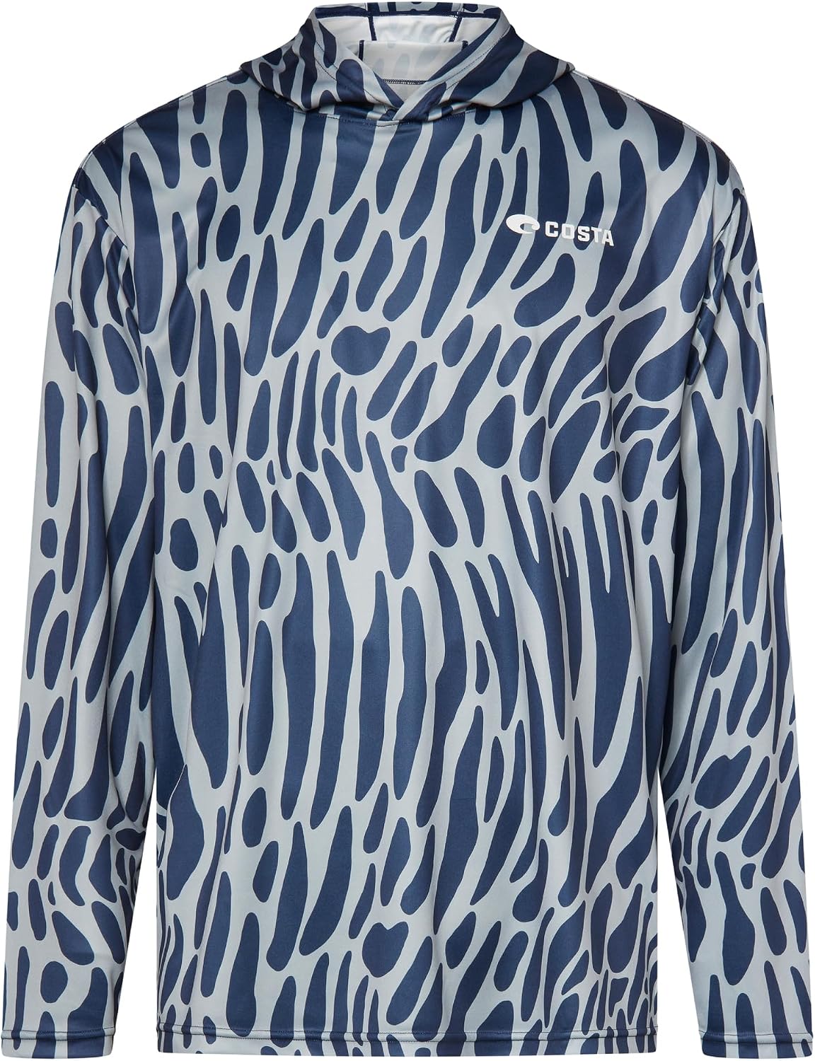 Costa Del Mar Men's Technical Hood Graphic Fishskins T-Shirt - Tiger Shark Print