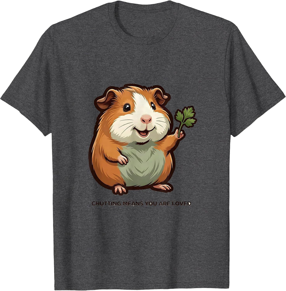 Men's Chutting Means You Are Loved Funny Guinea Pig Lover Cavy T-Shirt - Dark Heather Grey