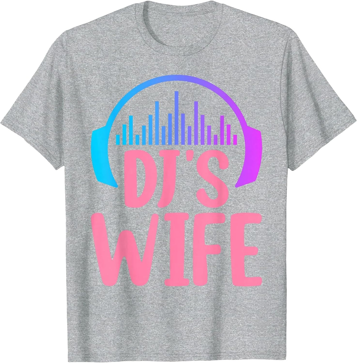 DJ's Wife Disc Jockey Turntable T-Shirt - Heather Grey