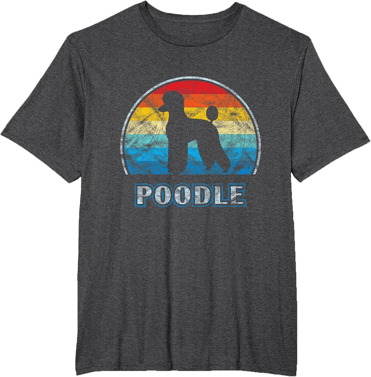 Poodle Vintage Design Dog T-Shirt - Dark Heather Grey