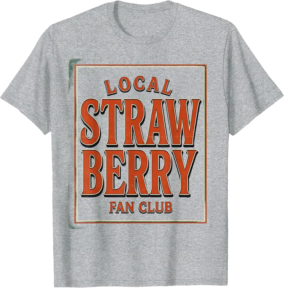 Men's Local Strawberry Fan Club Graphic Design T-Shirt - Heather Grey