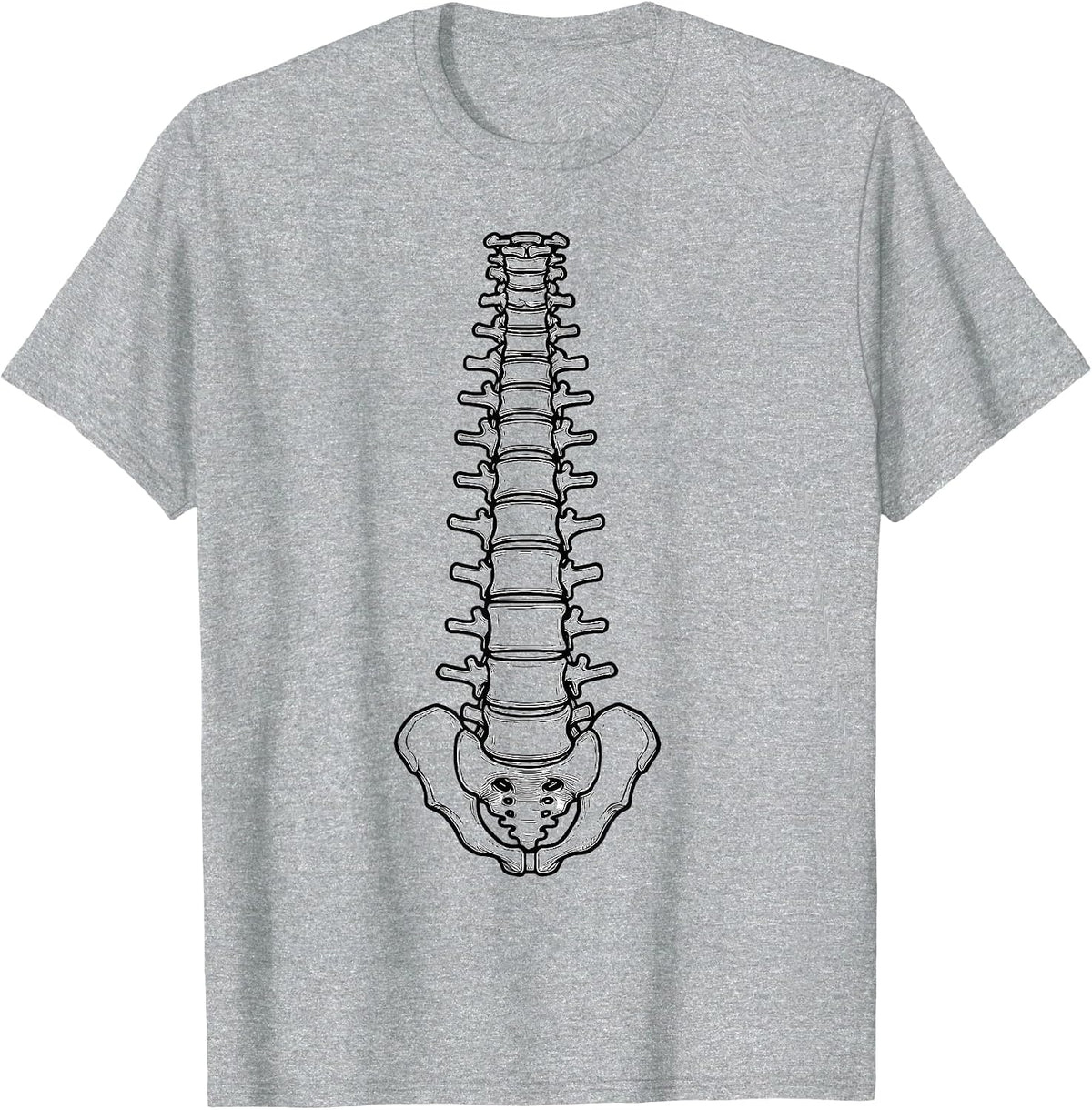 Men's Human Spine Block Tower Medical Assistant Graphic T-Shirt - Heather Grey