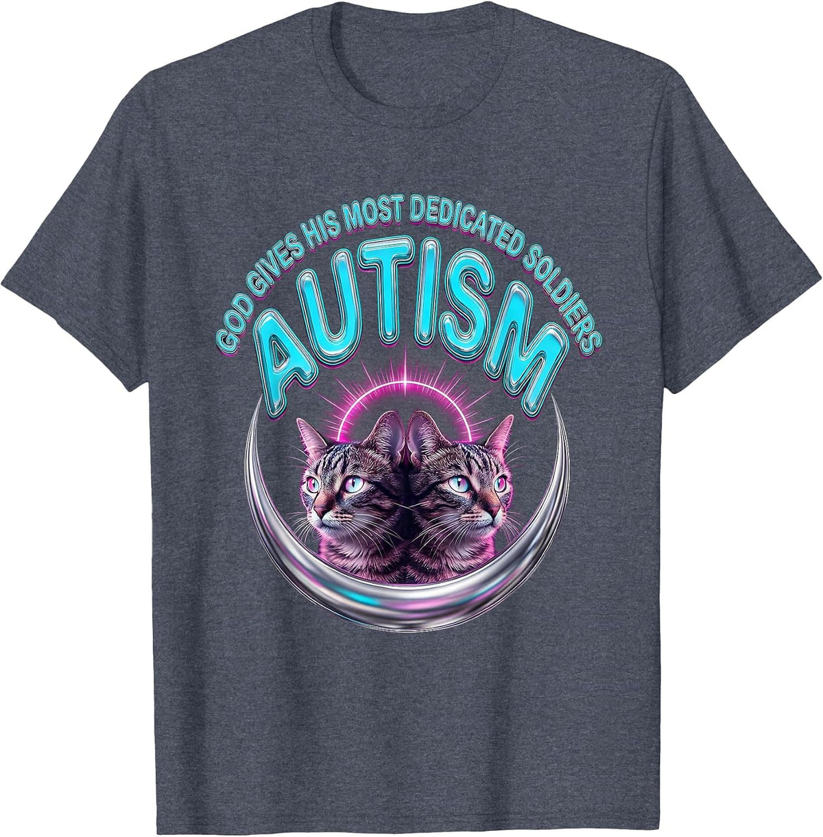 Men's God Gives His Most Dedicated Soldiers Autism Funny T-Shirt - Heather Blue