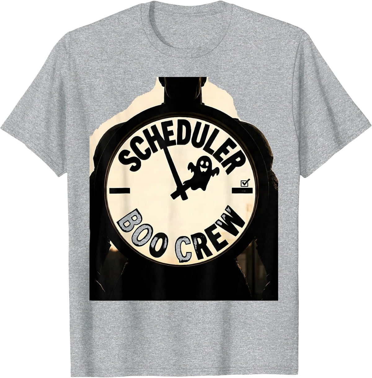 Men's Scheduler Boo Crew Funny Workplace Halloween Matching T-Shirt - Heather Grey