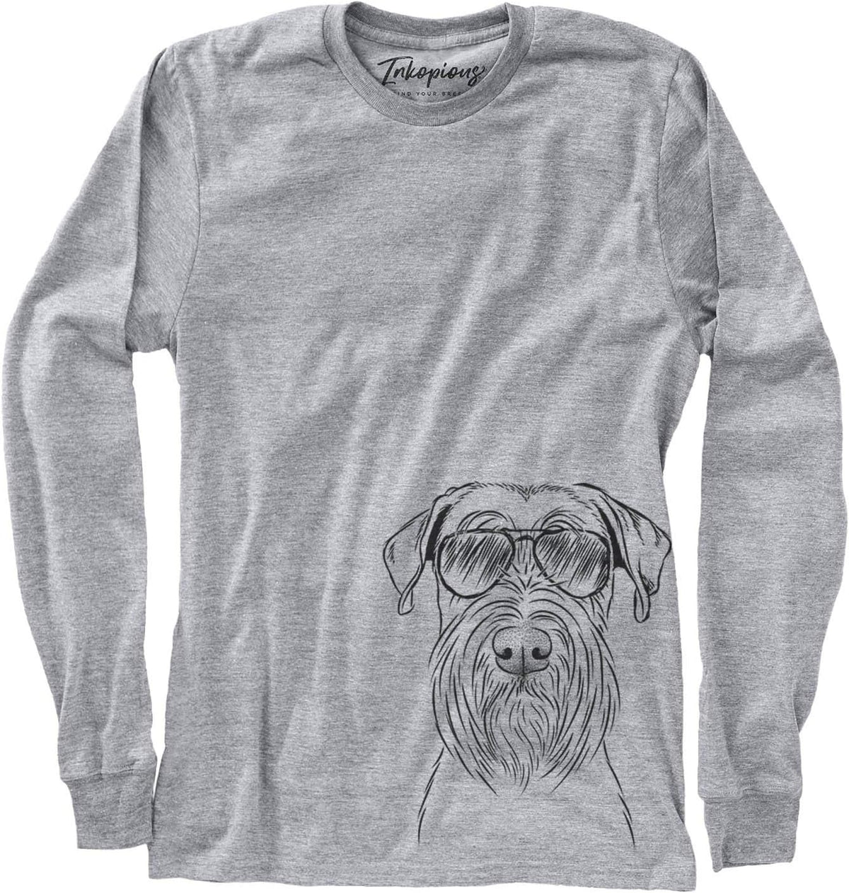 Bare Milton the Schnauzer Dog Triblend T-Shirt - Unisex Long Sleeve