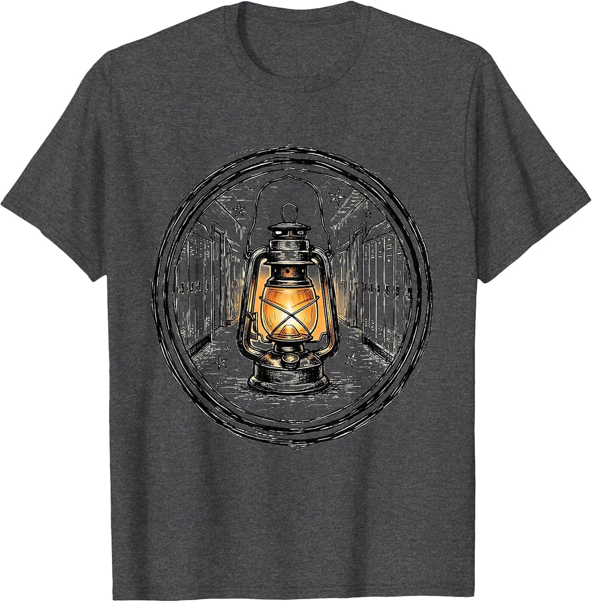 Men's Glowing Hallway Lantern Sped Teacher Gift T-Shirt - Dark Heather Grey