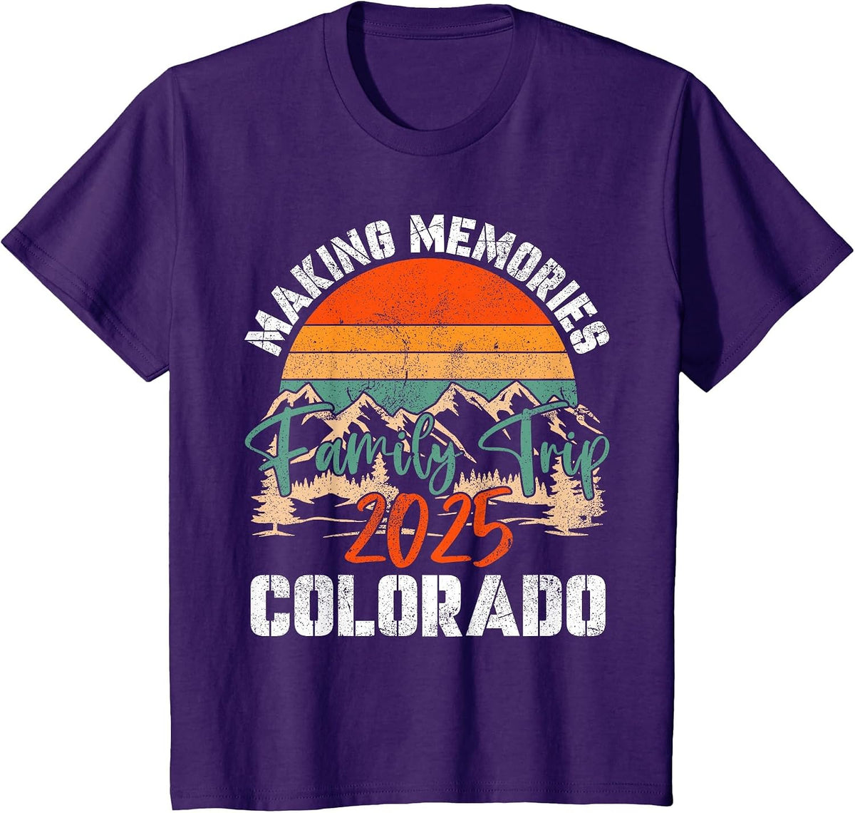 Colorado Family Trip 2025 Mountain Camping Cousin Crew Match T-Shirt - Purple
