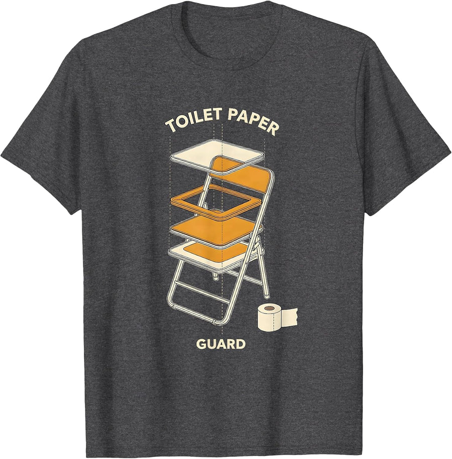 Men's TOILET PAPER GUARD Funny Security Guard Costume Halloween T-Shirt - Dark Heather Grey