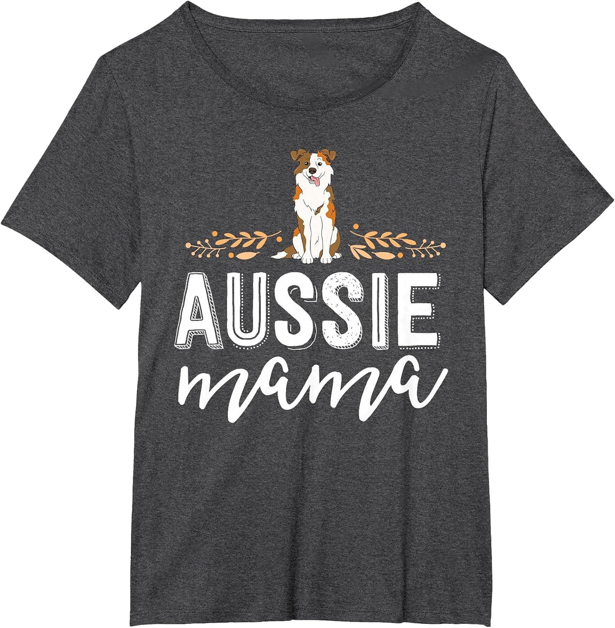 Aussie Mama Red Merle Australian Shepherd Farm Dog Mom T-Shirt - Dark Heather Grey