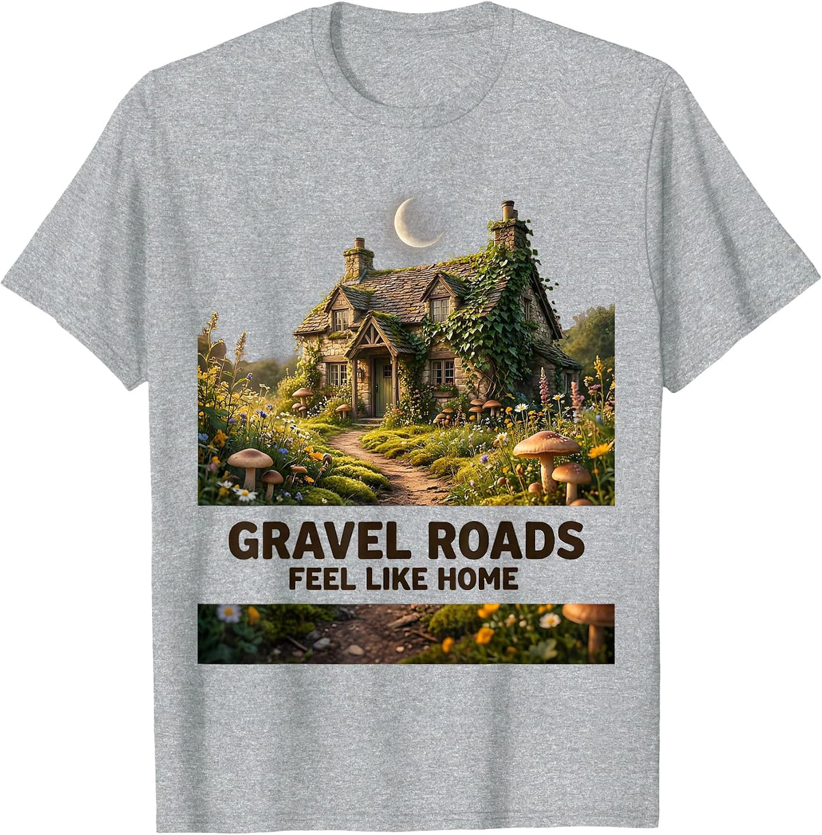 Men's Gravel Roads Feel Like Home Adventure Design T-Shirt - Heather Grey