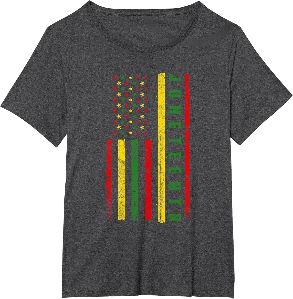 Juneteenth American Flag Emancipation Melanin Black T-Shirt - Dark Heather Grey