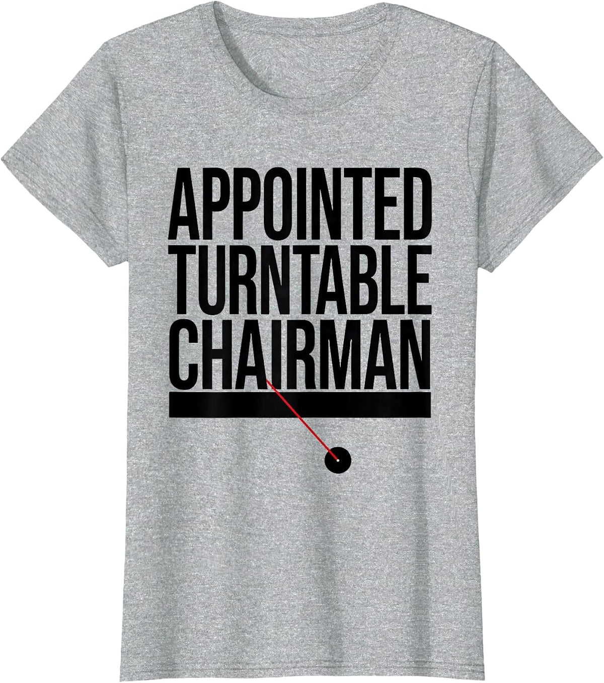 Appointed Turntable Chairman Geometric Vinyl DJ Gift T-Shirt - Heather Grey