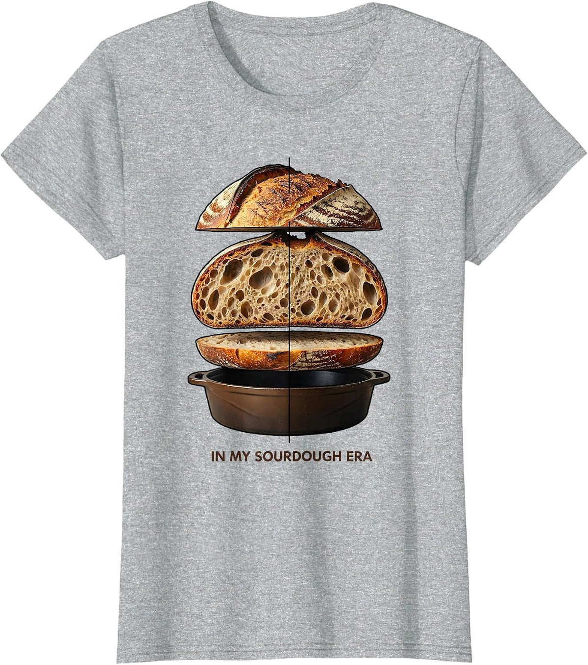 In My Sourdough Era Bread Baking Design T-Shirt - Heather Grey