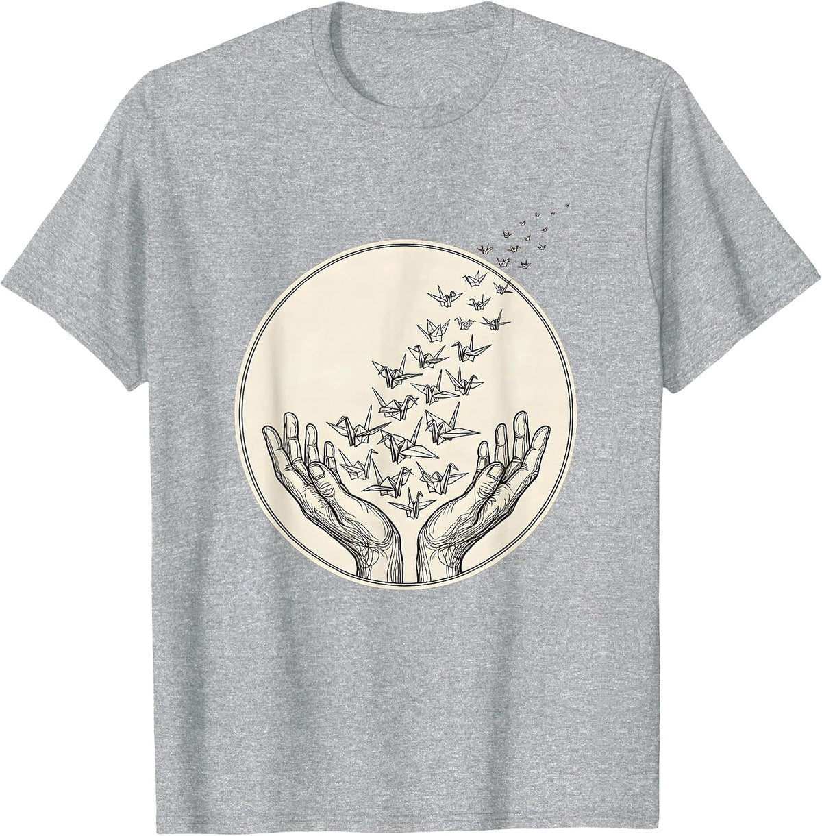 Men's Autism Awareness Paper Cranes Release Graphic T-Shirt - Heather Grey