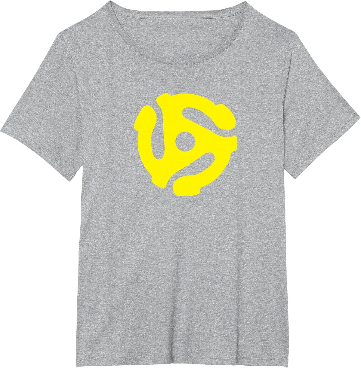 DJ 45 RPM Adapter Turntable Record Vinyl T-Shirt - Heather Grey