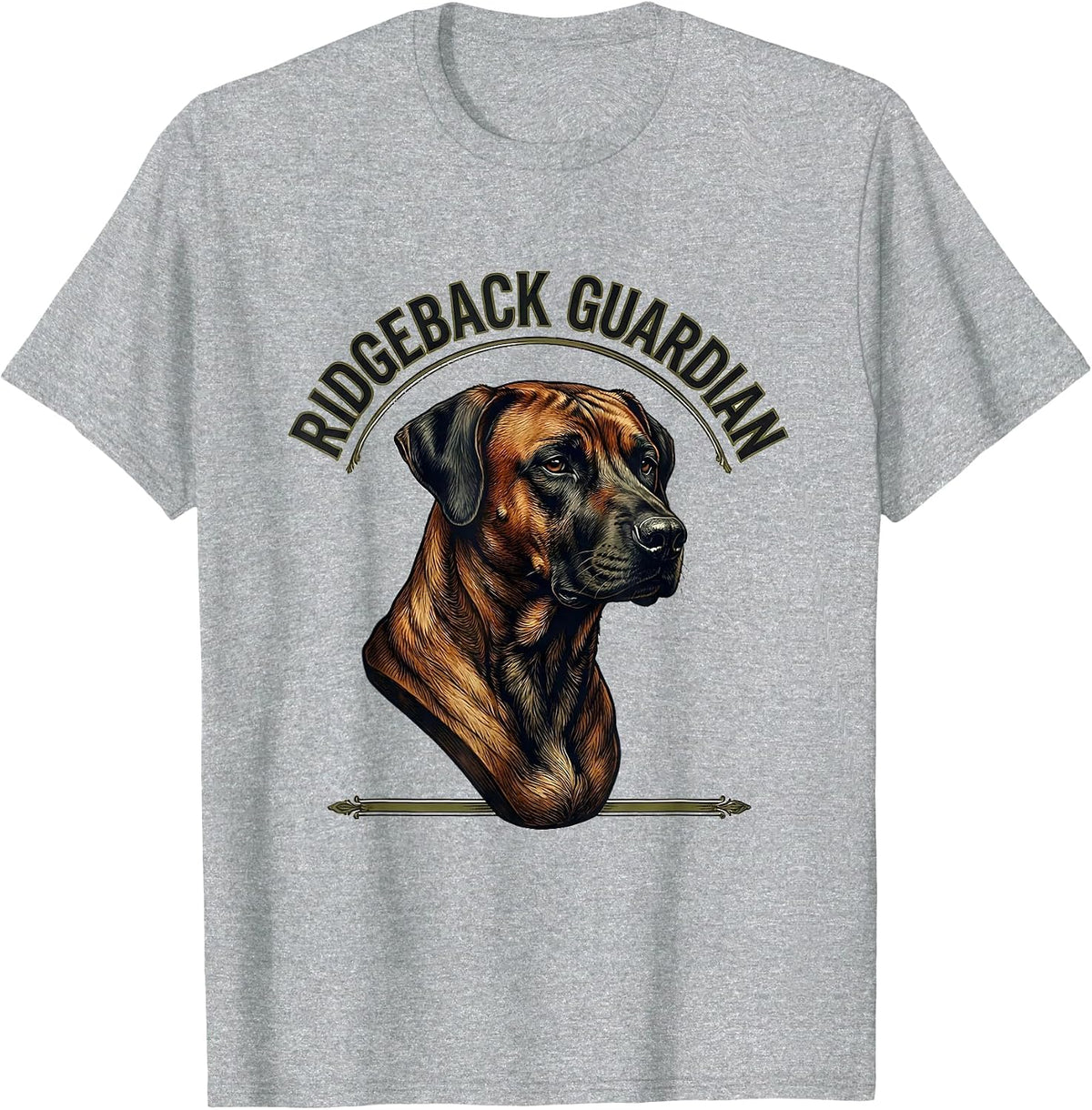 Men's Ridgeback Guardian Vintage Rhodesian Ridgeback Dog Lover T-Shirt - Heather Grey