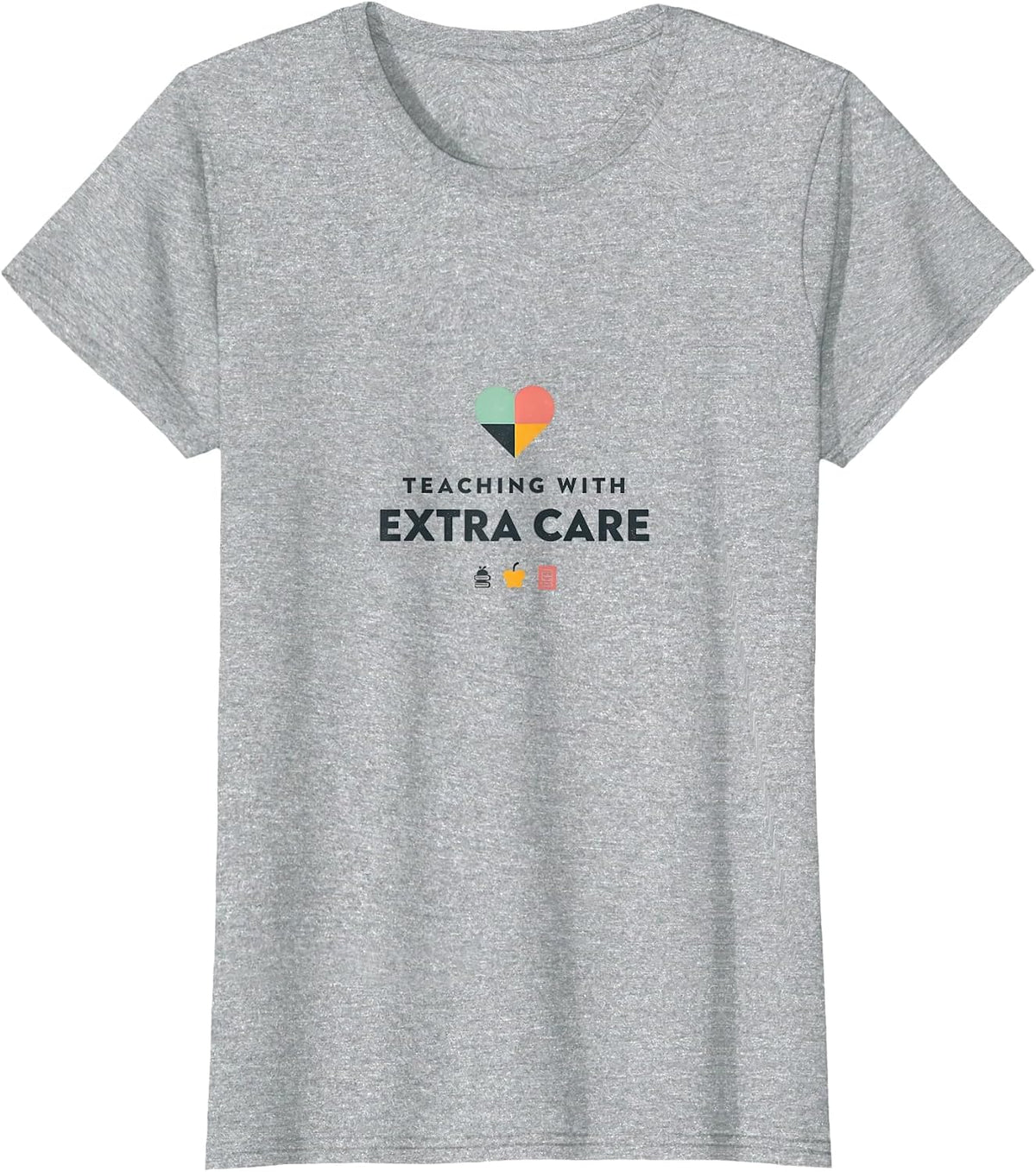 Teaching with Extra Care SPED Teacher Design T-Shirt - Heather Grey