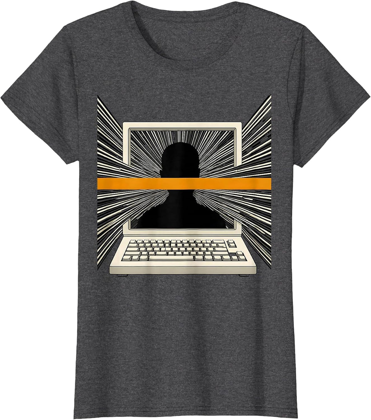 Women's Dispatch Console Tribute First Responder Appreciation T-Shirt - Dark Heather Grey