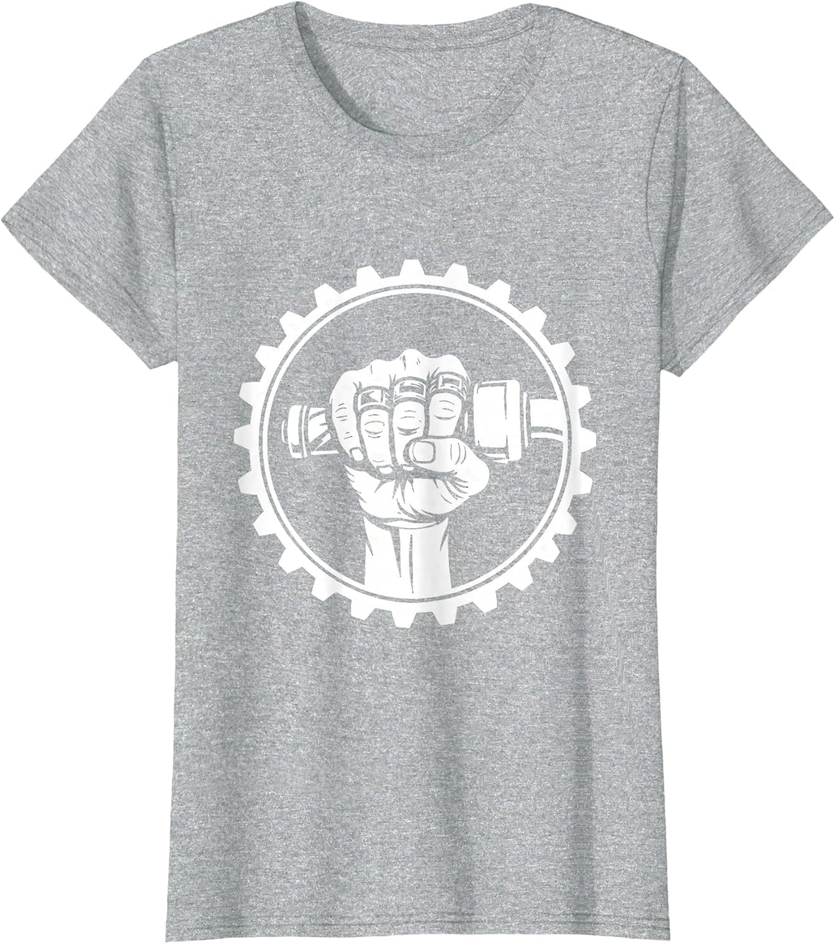Biker Rings Throttle Grip Motorcycle Graphic T-Shirt - Heather Grey