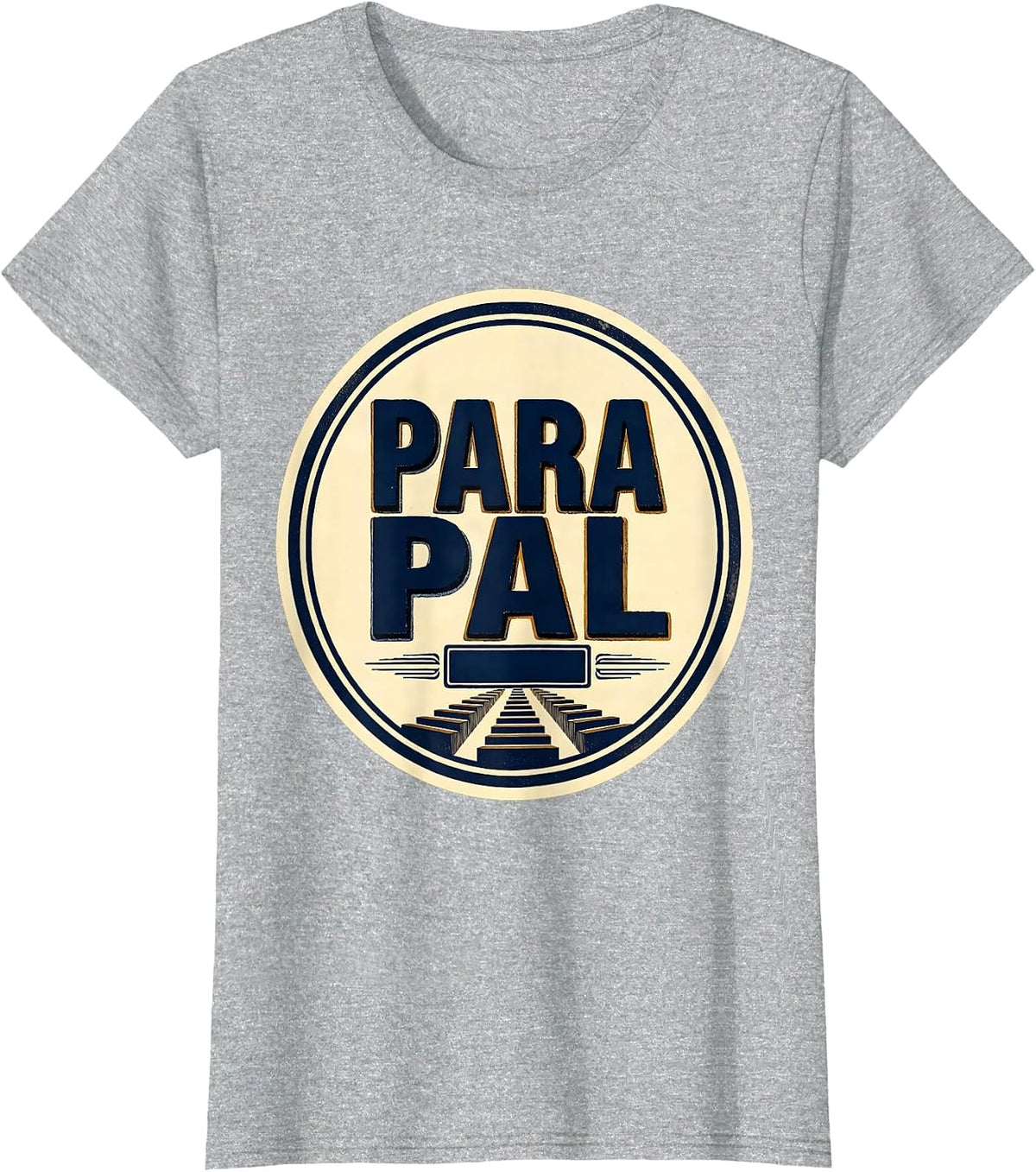 Para Pal Wood Type Letterpress Paraeducator Appreciation T-Shirt - Heather Grey