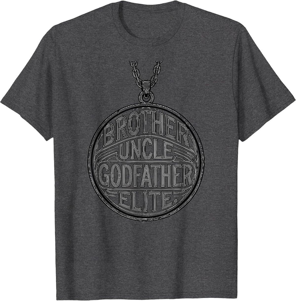 Brother Uncle Godfather Elite Funny Cool Uncles Club Novelty T-Shirt - Dark Heather Grey
