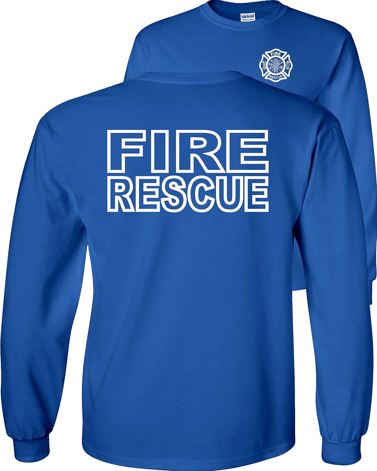 FAIR GAME Fire Rescue Long Sleeve Shirt - Royal-white Design