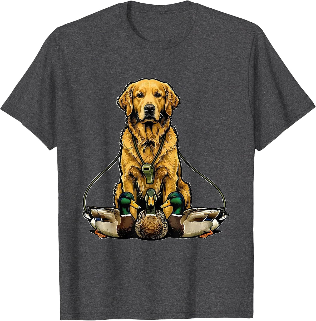 Retriever Duck Decoy Hunter Humor Novelty T-Shirt - Dark Heather Grey