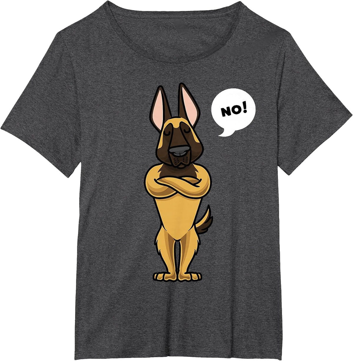 Stubborn Malinois Belgian Shepherd Dog Funny T-Shirt - Dark Heather Grey