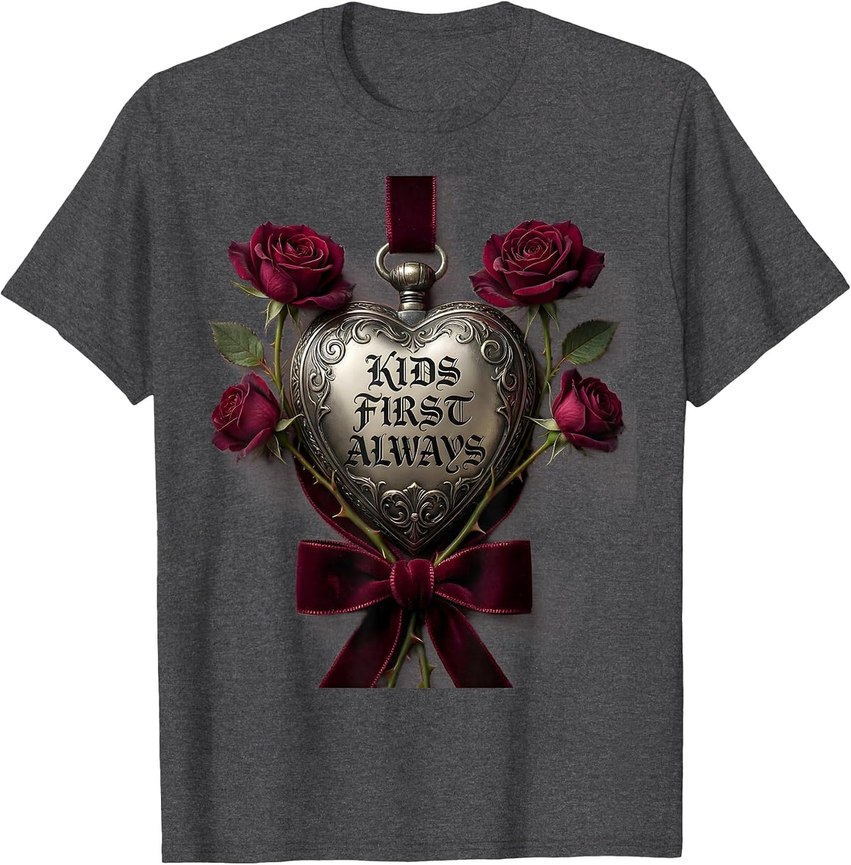 Men's Kids First Always School Counselor Design T-Shirt - Dark Heather Grey