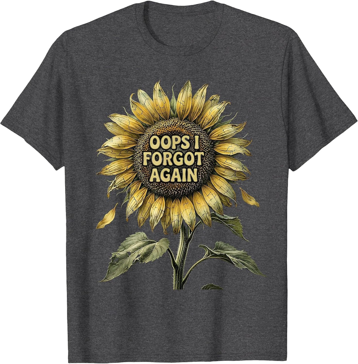Men's Oops I Forgot Again ADHD Awareness Design T-Shirt - Dark Heather Grey
