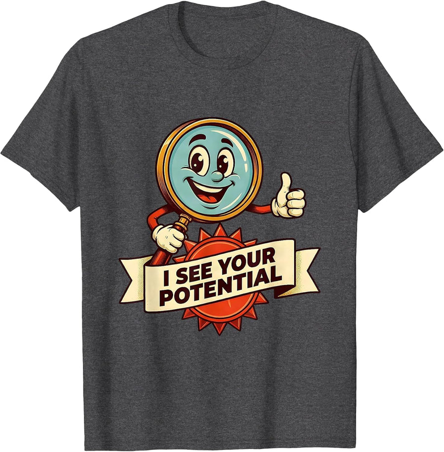 Men's I See Your Potential School Counselor Design T-Shirt - Dark Heather Grey