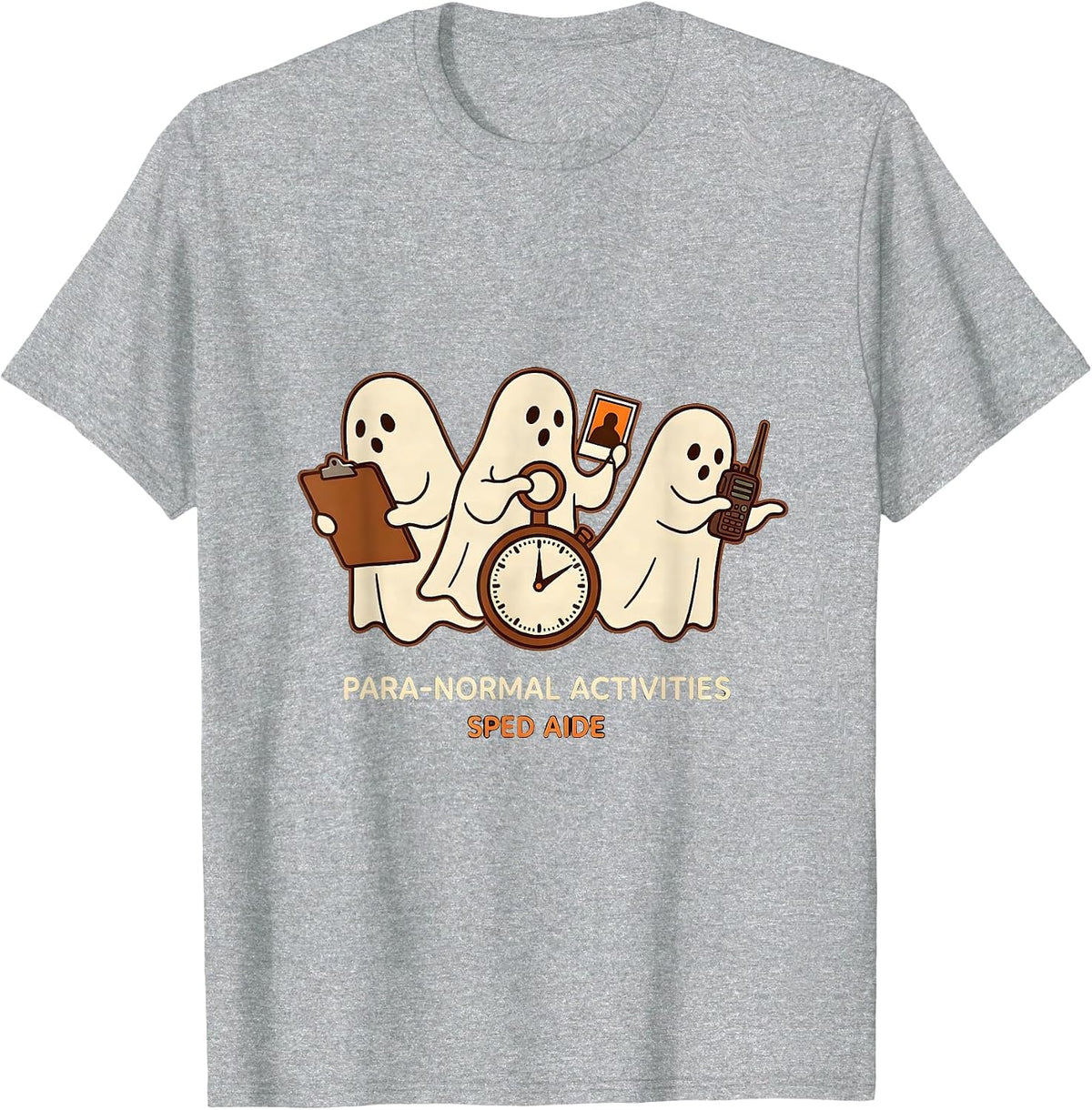 Men's Para-Normal Activities SPED Aide Ghost Teacher Halloween T-Shirt - Heather Grey