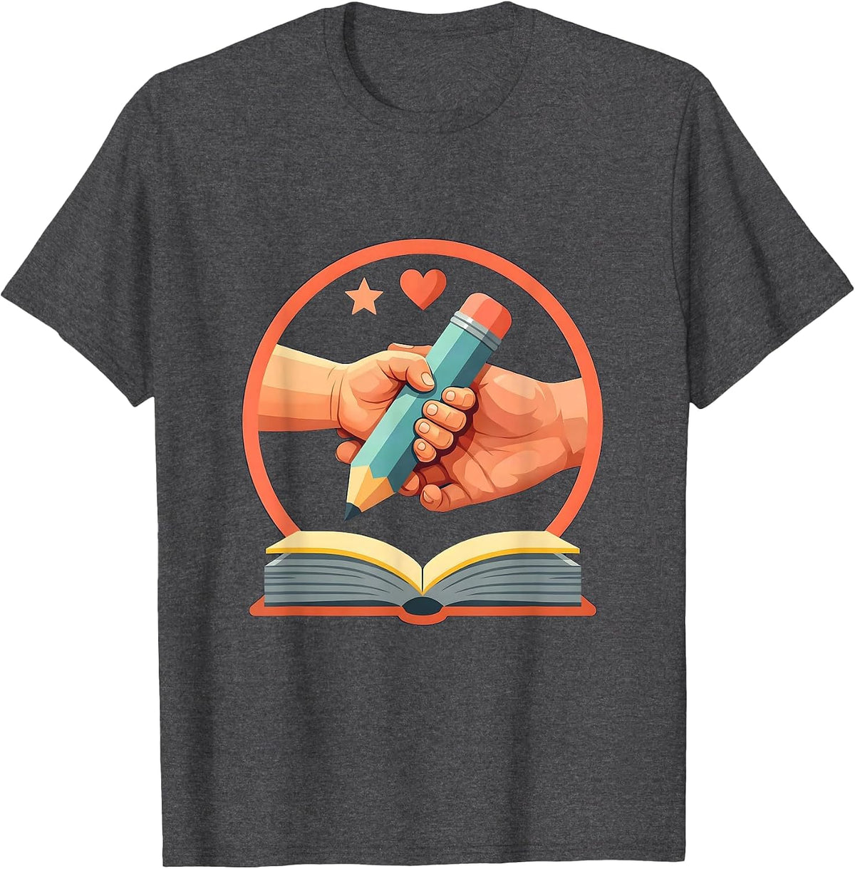 Special Education Teacher Guiding Hands Graphic T-Shirt - Dark Heather Grey