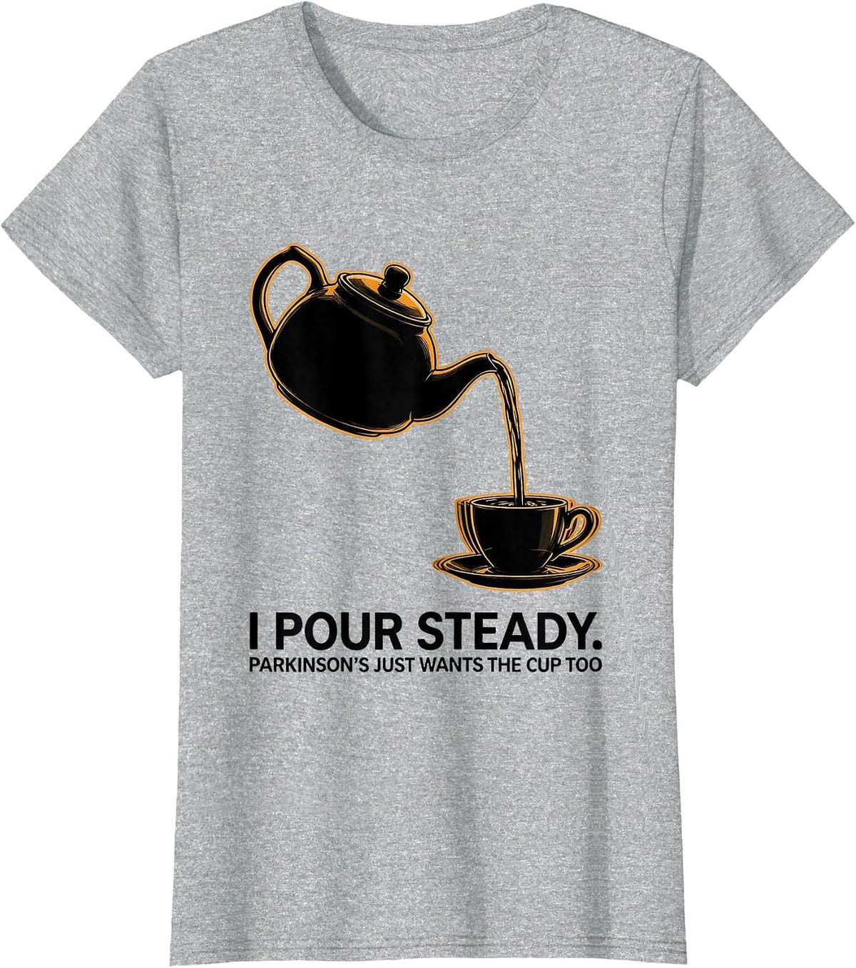 I Pour Steady Parkinson's Awareness Support Squad T-Shirt - Heather Grey