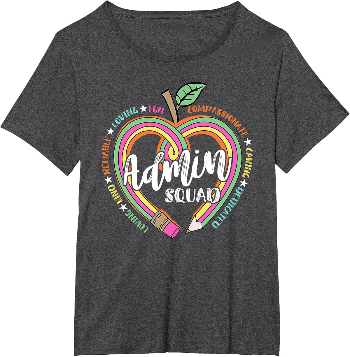 Admin Squad School Assistant Principal Crew Administrator T-Shirt - Dark Heather Grey