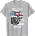 2nd Cavalry Regiment Veteran Military Veteran Distressed T-Shirt - Heather Grey