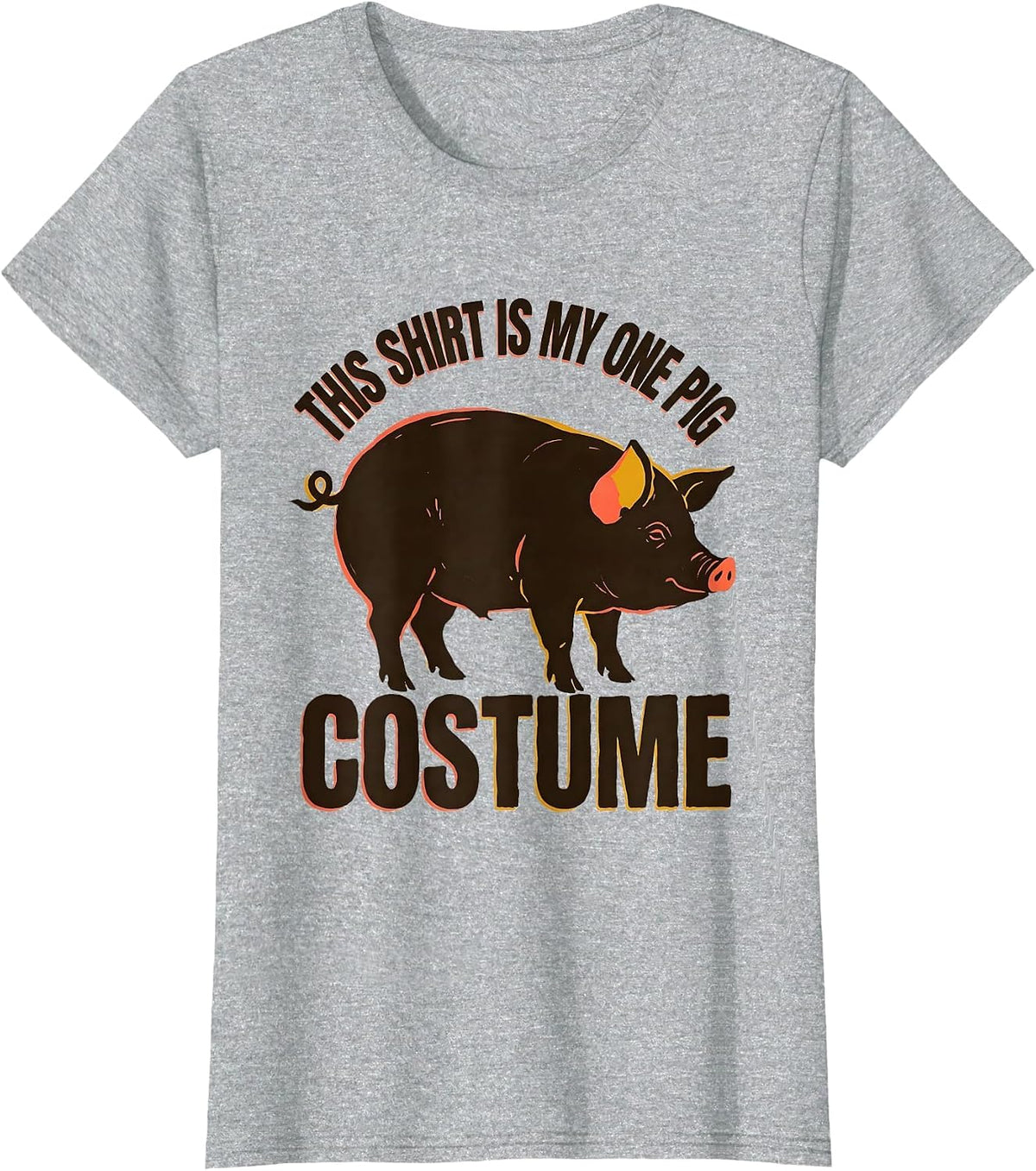 This Shirt Is My One Pig Costume Midcentury Modern Pig Lover T-Shirt - Heather Grey