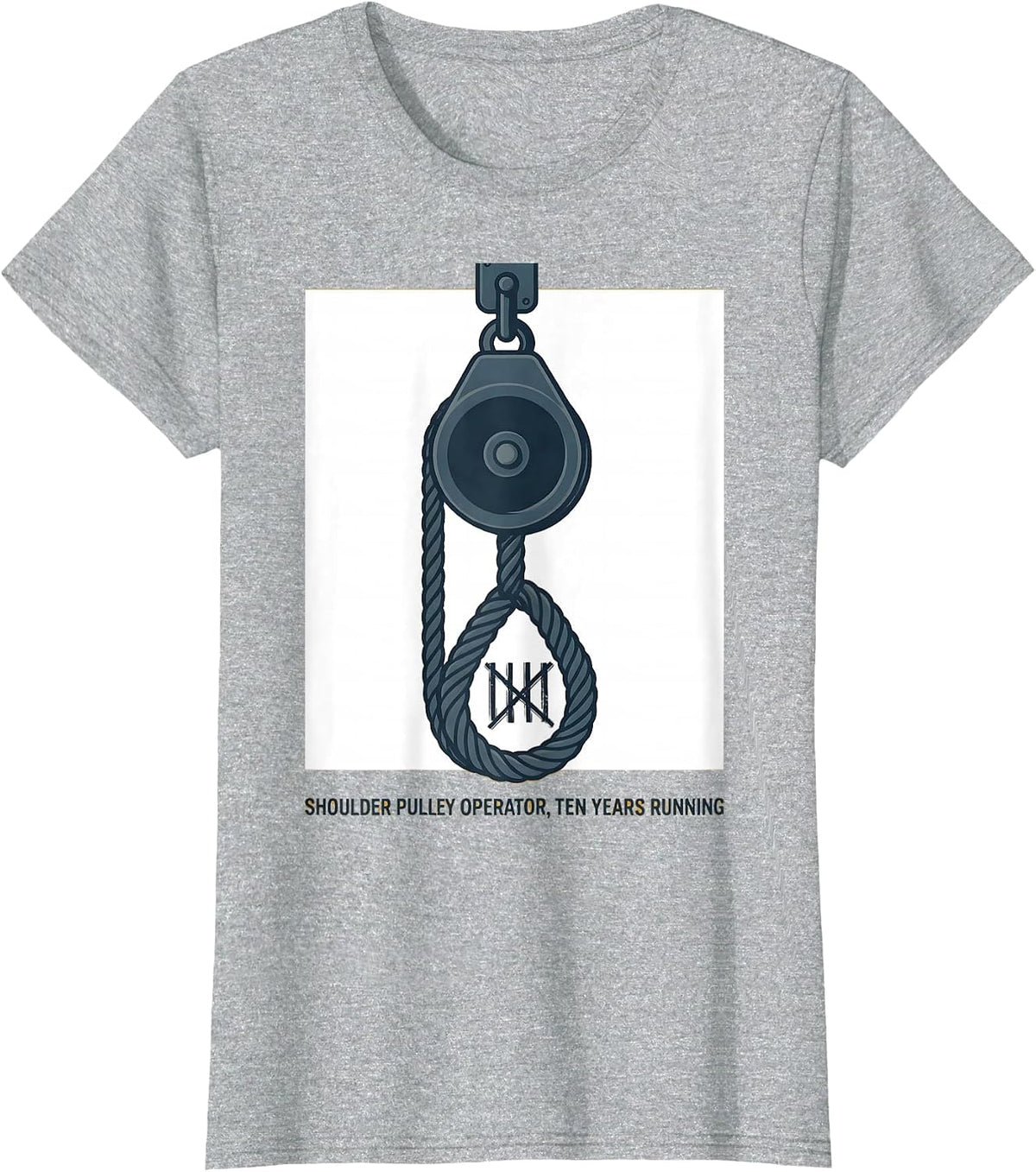Shoulder Pulley Operator, Ten Years Running Physical Therapy T-Shirt - Heather Grey
