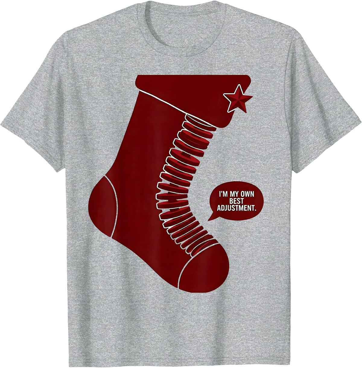 Men's I'm My Own Best Adjustment Funny Chiropractor Christmas T-Shirt - Heather Grey