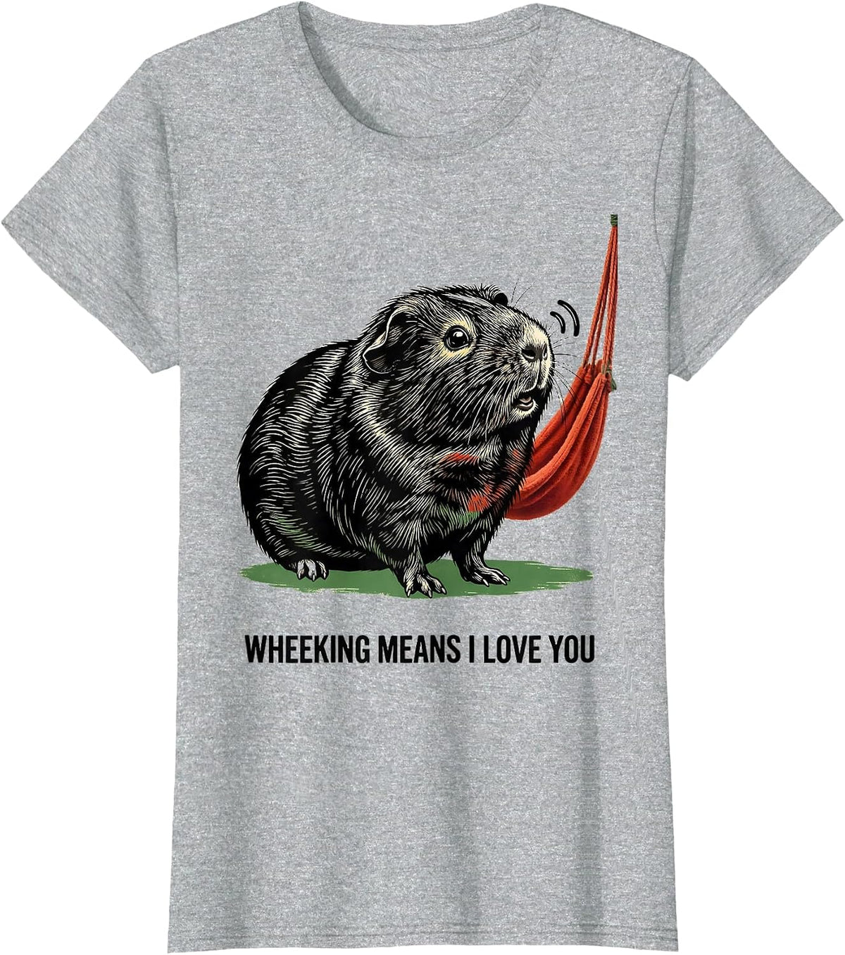 Wheeking Means I Love You Funny Guinea Pig Lover Gift T-Shirt - Heather Grey