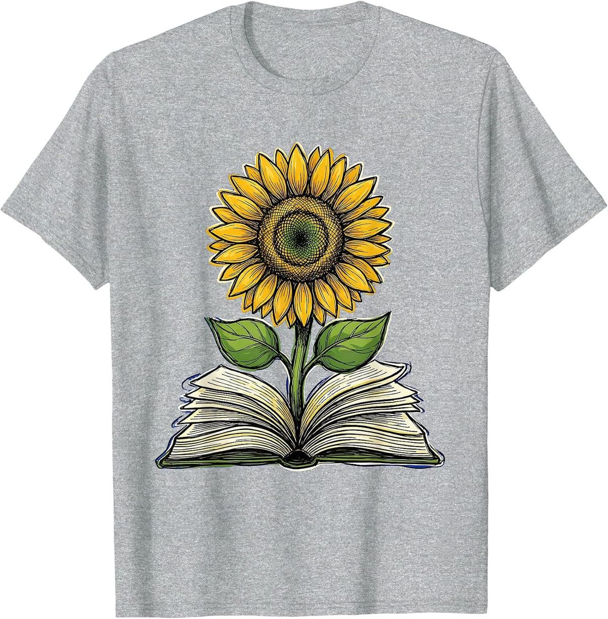 Men's Special Education Teacher Sunflower Textbook Gift T-Shirt - Heather Grey