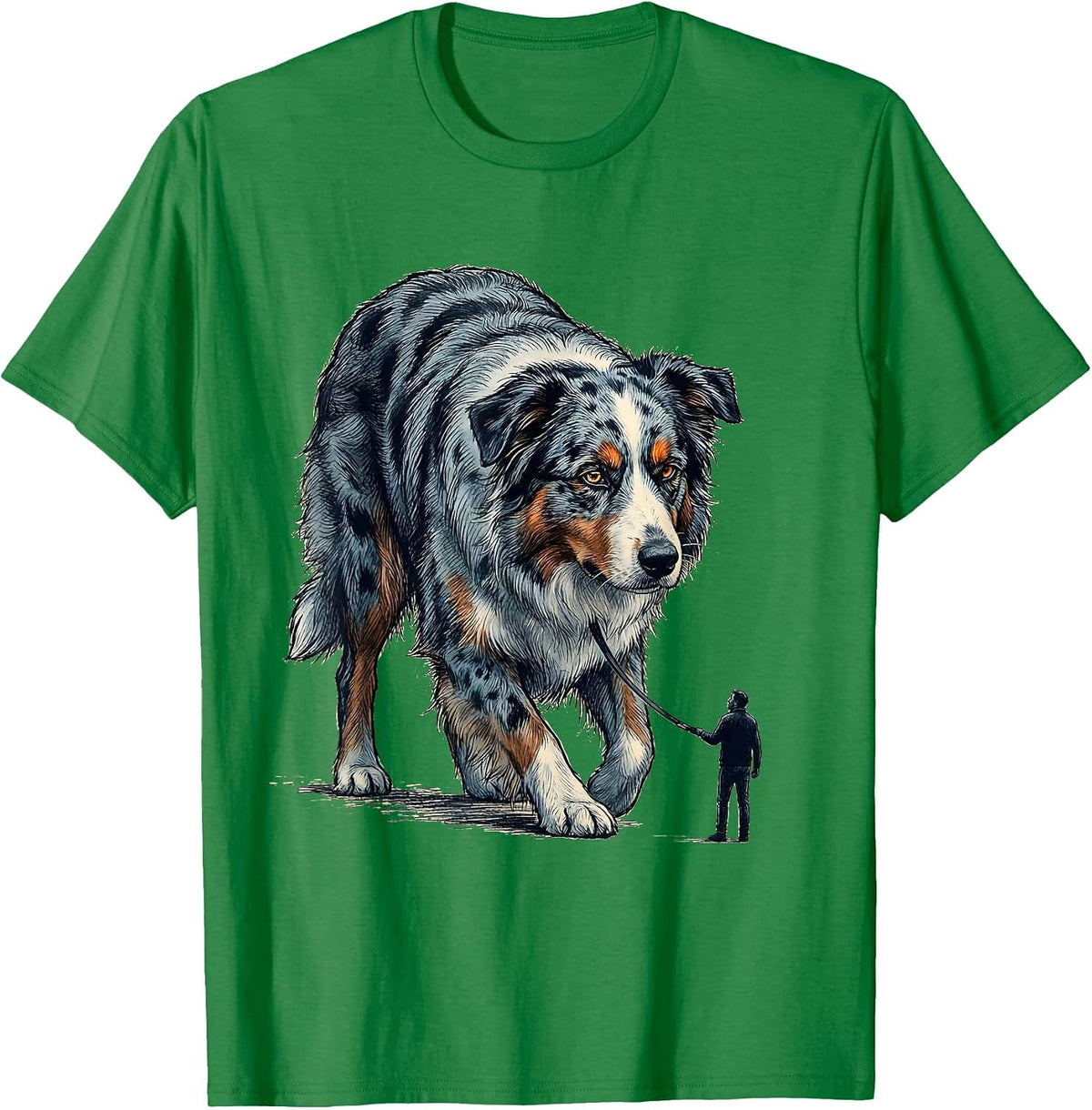 Men's Aussie Dog Owner Mini Australian Shepherd Humor T-Shirt - Kelly Green