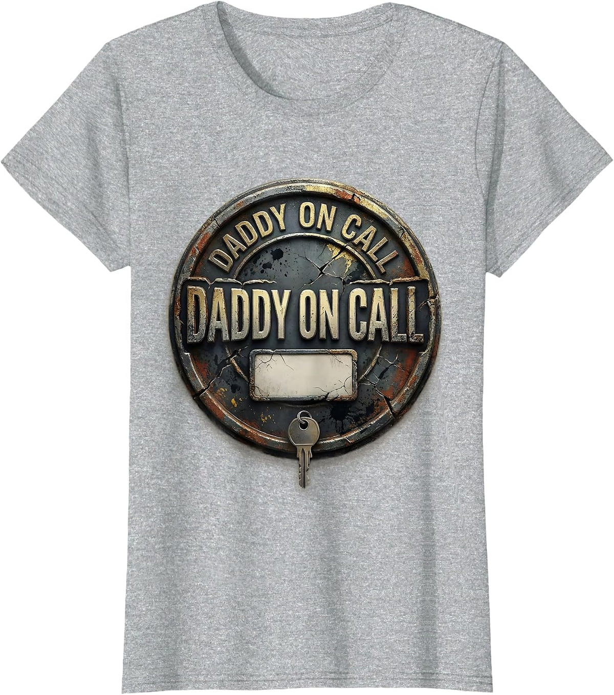 Women's Daddy On Call Distressed Funny Dad Humor T-Shirt - Heather Grey