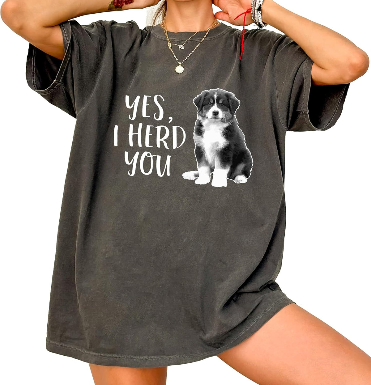 Aussie Australian Shepherd Graphic T-Shirt, Funny, Supportive Trending Tees, - Monochromeherdinghumor